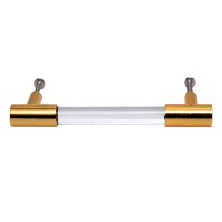 Clear Golden Small Cylinder Glass Door Handles